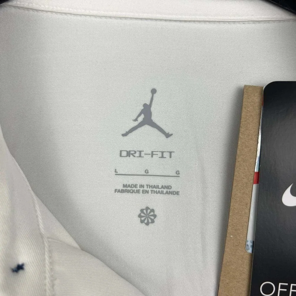 Air Jordan Michigan Wolverines Dri-FIT Polo Shirt Men Large White Jumpman New L